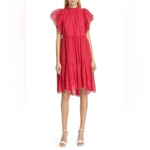 Ulla Johnson Eyelet Norah Dress in Fuchsia Pink, Size 0